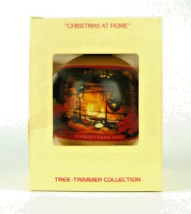 Hallmark Glass Ornament "Christmas at Home" 1980 Tree Trimmer Collection w/Box - Picture 1 of 8