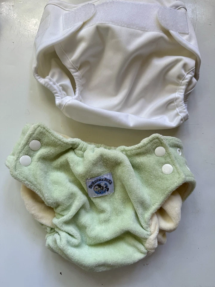 Conjunto Swaddlebees - Fralda de veludo de algodão orgânico e capa de fralda tamanho médio nova - Imagem 1 de 4