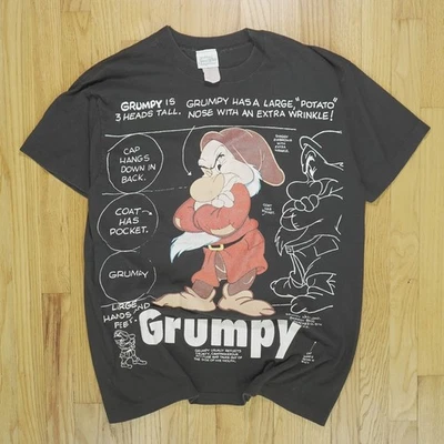 Camiseta De Colección Años 90 Disney Grumpona Rara 7 Enanos Blancanieves Para Hombres Talla L/XL Foto 1 de 4