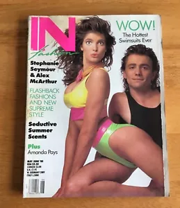In Fashion Magazine May June 1988 Stephanie Seymour Cover No Label Newsstand - Picture 1 of 2
