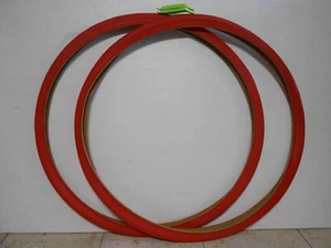 Red BICYCLE DURO Tires 27" x 1 1/4" inch ROAD Touring FIXIE Pedros Levers - Picture 1 of 6