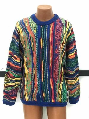 Coogi Vintage Wool Rainbow Sweater Rare Olympics Theme BIG Biggie Hip Hop Large - Image 1 of 4