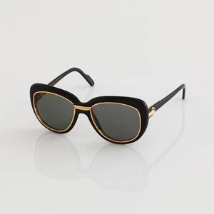 New Authentic Vintage Cartier Conquete Sunglasses C. Black & Gold 51-17mm France - Picture 1 of 12