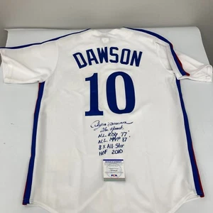 Andre Dawson Signed Heavily Inscribed STATS Montreal Expos Authentic Jersey PSA - Picture 1 of 9