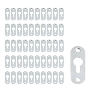 50 Pack Keyhole Hangers 43x16mm Silver Heavy Duty Single Hole Picture Plates - Picture 1 of 6