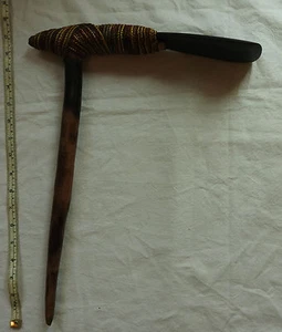 Hacha cabeza piedra verde tribal original de papá Nueva Guinea ratán (3482) - Imagen 1 de 12