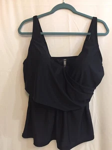 SCHÖNES SCHWARZES LANDS END DAMEN TANKINI OBERTEIL NUR MIT BÜGEL BH UNTERSTÜTZUNG 16W  - Bild 1 von 11