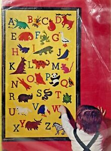NEW 1970s Paragon Crewel Embroidery Kit 0440 Animal Alphabet Sampler 18x34 9698