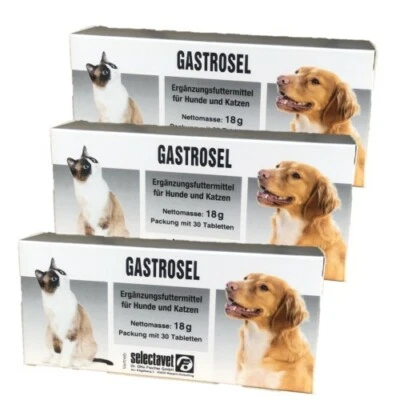 SELECTAVET Gastrosel 3 x 30 Tabletten Unterstützung der Verdauung für Hunde Katzen SPARPACK