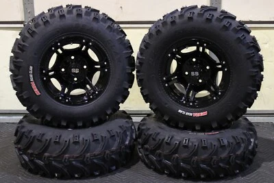 KAWASAKI BRUTE FORCE 750 25" BEAR CLAW ATV TIRE & VIPER BLACK WHEEL KIT IRS1CA - Image 1 of 4