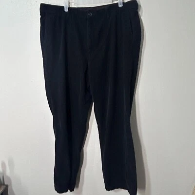 Pantalones Croft & Barrow Para Hombres 40x32 Negros Pana Plisados Delanteros Informales Calce Clásico Foto 1 de 4