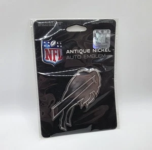 NFL Buffalo Bills Standard Oval Antique Nickel Auto Emblem - Buffalo Bills New - Picture 1 of 2