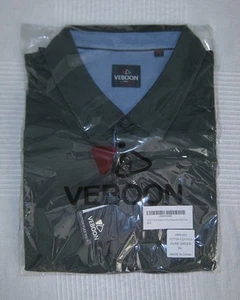 Langarm Veboon Baumwolle Flex blau Kontrast Knopfleiste Polo grün Shirt Herren 3XL - Bild 1 von 4