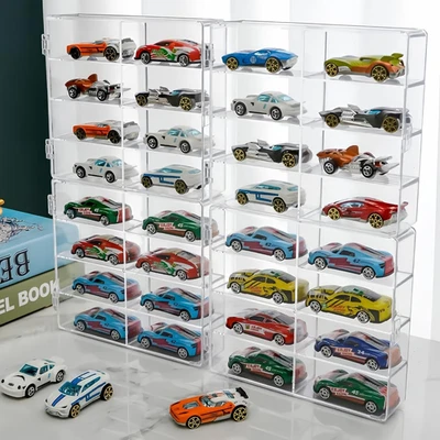 1/64 Scale Toy Car Display Case Holds 32 Cars, Clear Storage Box, 4Pcs, 6.5X7.5X - Image 1 of 4