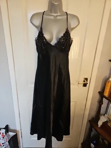 Matalan Satin Chemise Night Dress Black Size M New - Picture 1 of 7