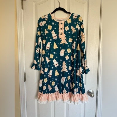 Vestido de salón OOPSIE DAISY para niñas con volantes y botones talla 14 Navidad Foto 1 de 4