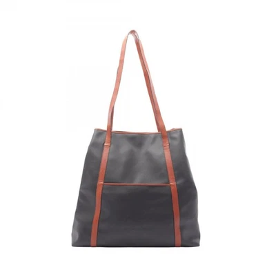 BOTTEGA VENETA Bolso de Hombro PVC Recubierto Lona Cuero Negro Marrón Usado Foto 1 de 4