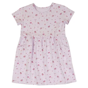 Cat & Jack Girls Relaxed Fit Short Sleeve Knit Dress in Lavender Floral, XL (14) - Picture 1 of 4