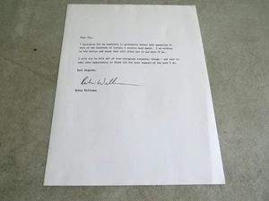 Signed Robin Williams 8.5x11 Typed Letter Head Stationary Actor Comedian - Picture 1 of 2