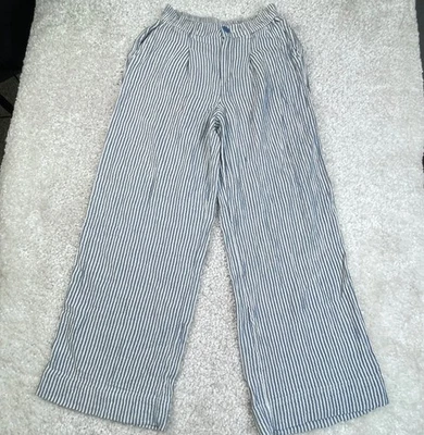 Aerie Daybreak Trouser Wide Leg Pants Blue Striped Womens Medium - Image 1 of 4