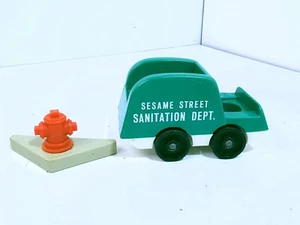 Vintage Fisher Price Sesame Street Sanitation Truck and Fire Hydrant - Picture 1 of 11