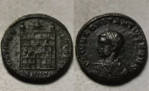 Constantius 325AD camp-gate turrets star Rare genuine Ancient Roman coin Antioch - Picture 1 of 4