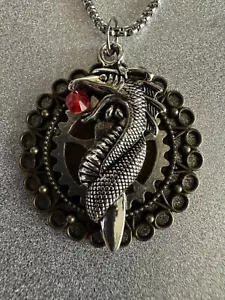 STEAMPUNK DRAGON AND SWORD NECKLACE BY PANDORA'S CREATIONS - Picture 1 of 3