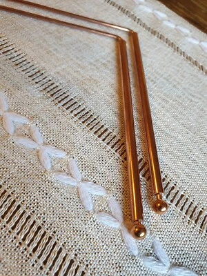 Traditional Longer Pure Solid Copper Divining Dowsing Rods with Swivel Handles