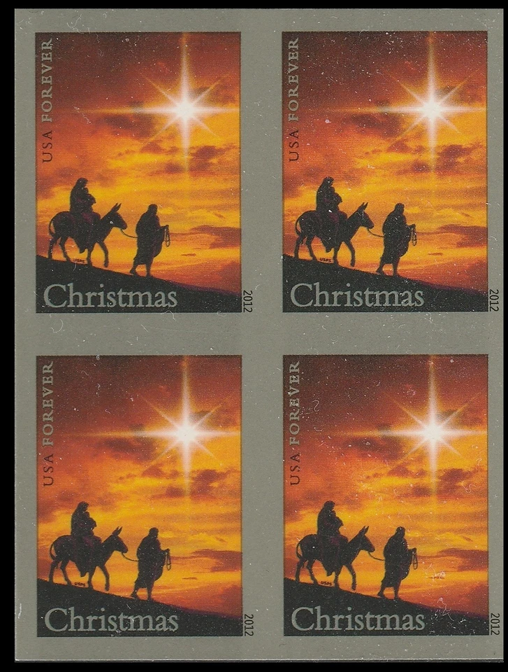 US 4711b Christmas Holy Family imperf NDC block 4 MNH 2012 - Image 1 of 1