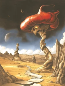 Skull-Rooted Mushroom Tower Poster 18x24in - Picture 1 of 1