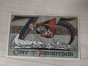 Oberammergau Notgeld Gutschein ueber 75 Pfennig 1921 Notgeldschein Ober Ammergau - Bild 1 von 2