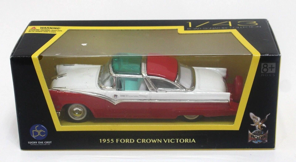 Ford Crown Victoria 1955 Lucky 94202 Road Signature 1:43 sin usar, en caja rojo/blanco Foto 1 de 1