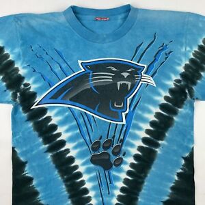 VTG 90s Carolina Panthers Tie Dye T-Shirt Mens Medium NFL Single Stitch