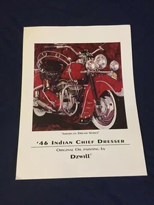 American Dream Series 1946 Indian Chief Dresser Motorcycle 12x16 Lithograph  - Picture 1 of 2