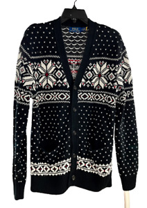 Polo Ralph Lauren Men's Snowflake Cotton Cashmere Cardigan Sweater B&T
