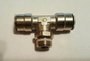 Camozzi Nickel Plated Brass Push Lock Male Run Tee Swivel P6430 08-06 Pack of 2 - Picture 1 of 2