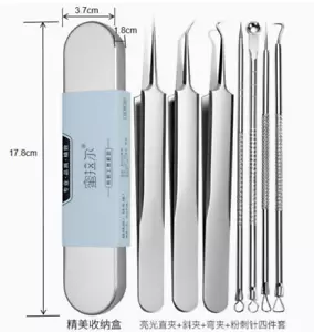 Acssart Tweezers,Acssart Stainless Steel Blackhead Remover Tool Kit - Picture 1 of 7