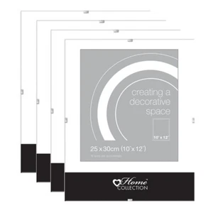4 x Clip Frames 10"x12" Glass Frameless Photo Picture Poster Home Office Décor - Picture 1 of 16