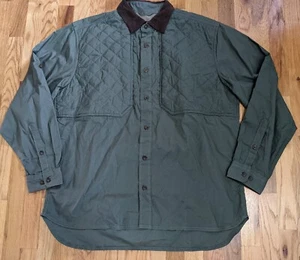 Woolrich Sportsman Hunting Shooter Shirt Padded Vented Men’s L Green Button - Picture 1 of 8