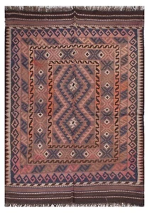 Maimnai Modern Geometric Handmade Knotted Rug 4 x5 ft - Picture 1 of 6