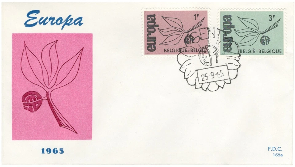 BELGIUM EUROPE TREES LEAVES SET FDC ILLUSTRATED COVER EUROPA 1965 LOT(BLG 25) - Image 1 of 1