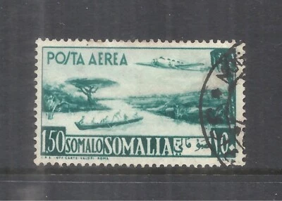 ITALIAN SOMALIA SCOTT C24 USED F/VF - 1950 1.50s BL GREEN AIRMAIL ISSUE - Image 1 of 2
