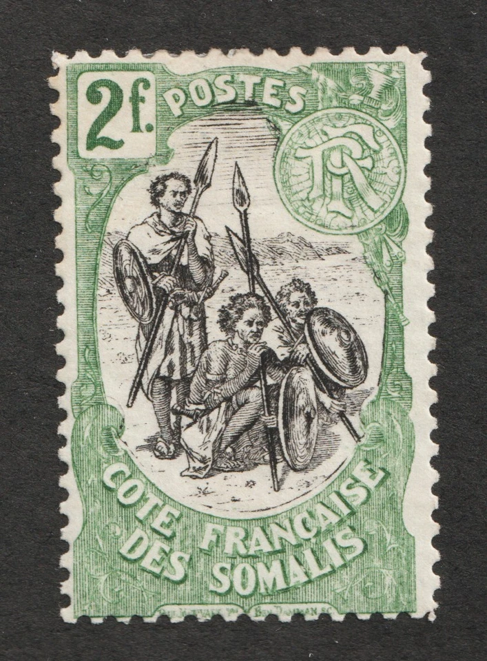 1903 French Somali Coast Sc# 62 - 2F, Warriors. MH Cv$14.00 - Image 1 of 1