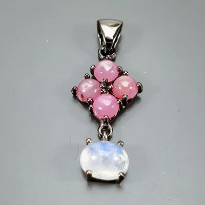 Handmade Natural Moonstone Pendant 925 Sterling Silver  /NP51679 - Image 1 of 4