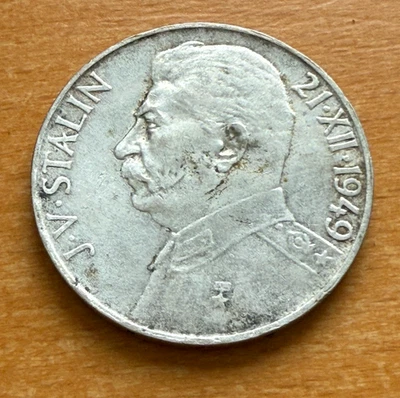 Checoslovaquia 1949 plata 100 coronas AU - UNC Josef Stalin Foto 1 de 2
