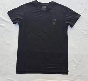 Silver Shirt Mens Large Black Athletic Performance Graphic Tee Back Print Soft - Picture 1 of 11
