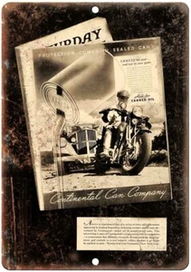Continental Can Company Motor Oil Vintage Reproduction Metal Sign A695 - Picture 1 of 2