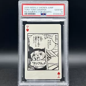 Tarjeta de juego Tony Tony Chopper 7 of Hearts PSA 10 One Piece 2008 Shonen Jump - Imagen 1 de 2