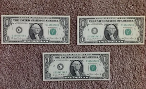 THREE $1.00 DOLLAR CRISP UNCIRCULATED  1981 series - Picture 1 of 6