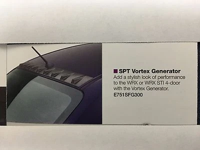 Subaru Impreza WRX  STI SPT Vortex Generator E751SFG300 Genuine Oem New 2008-14 - Image 1 of 2